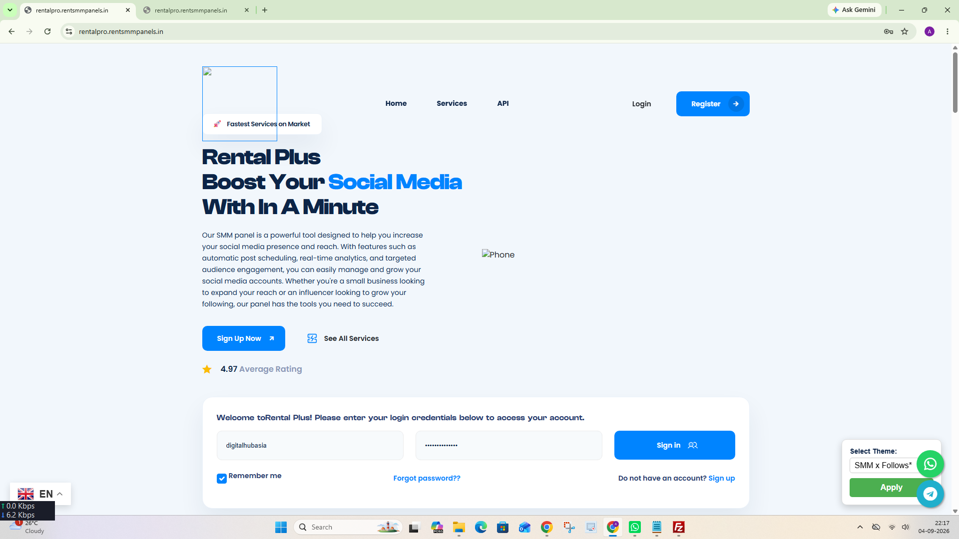 SMM X Follows theme preview